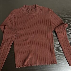 Forever 21 Chocolate Ribbed Knit Top